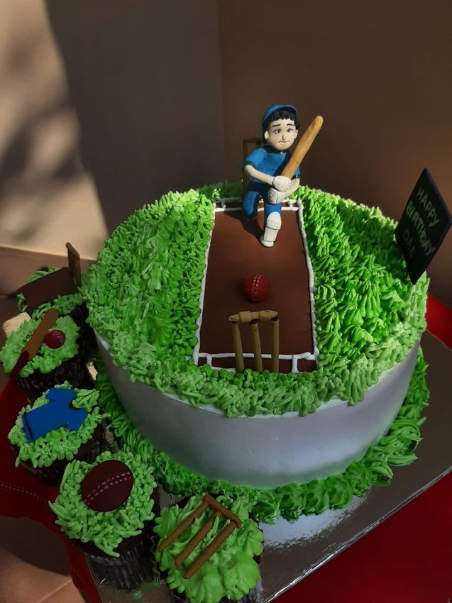 Sculpted stadium cake