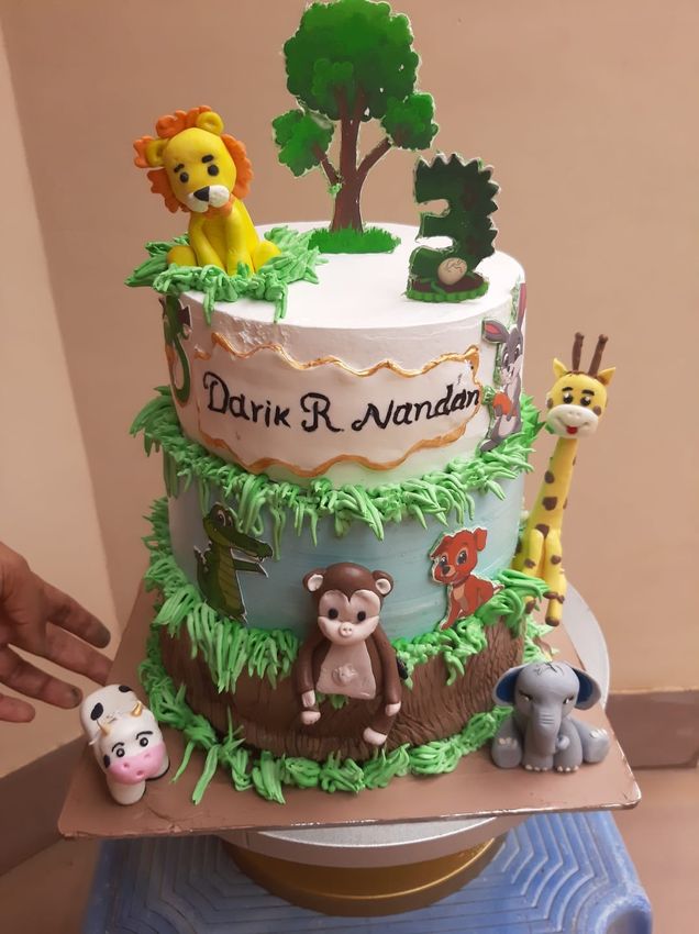 Two-tier theme cake for kids